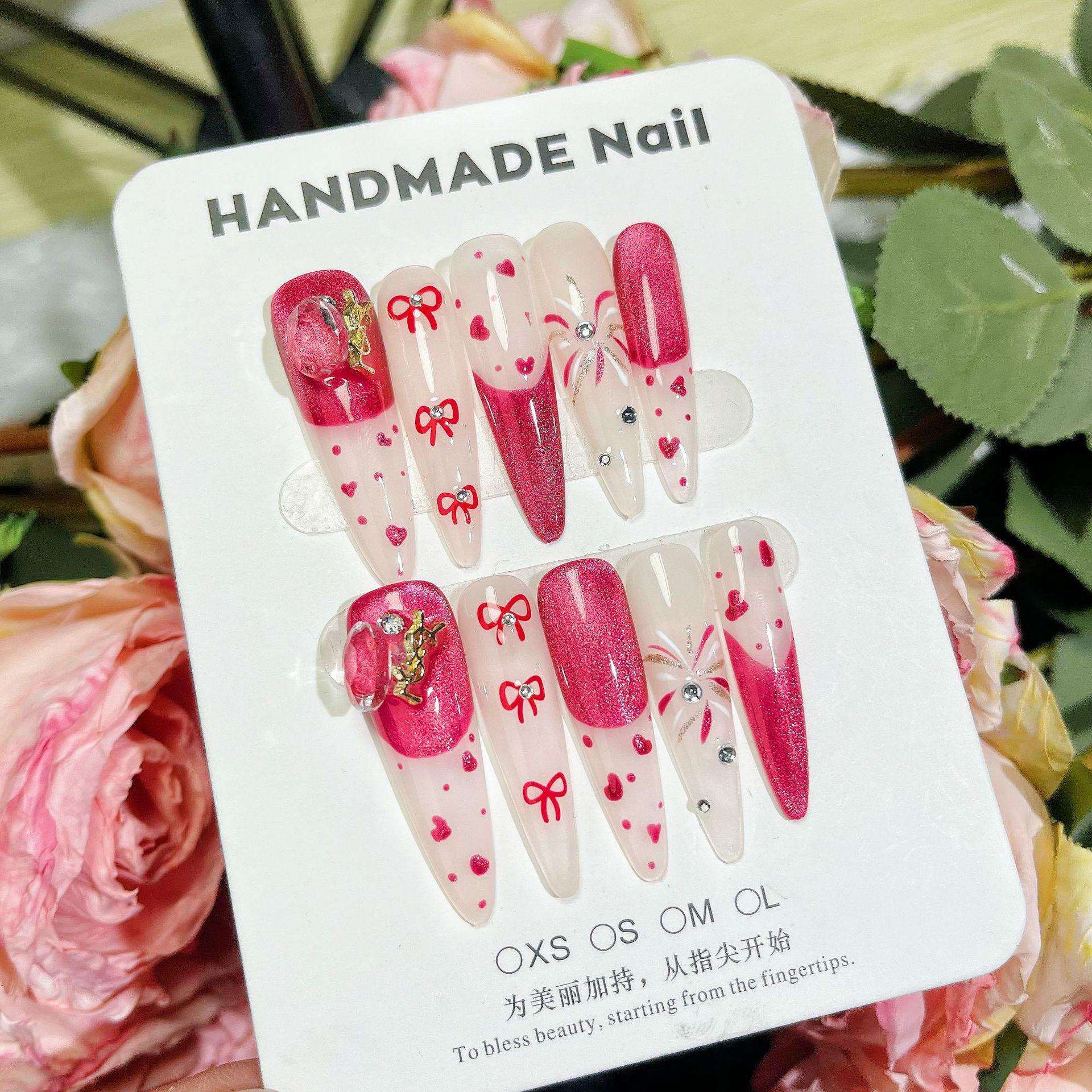 

Красный сплав бант французская лента бриллиант наклейка для дизайна ногтей Extra Small