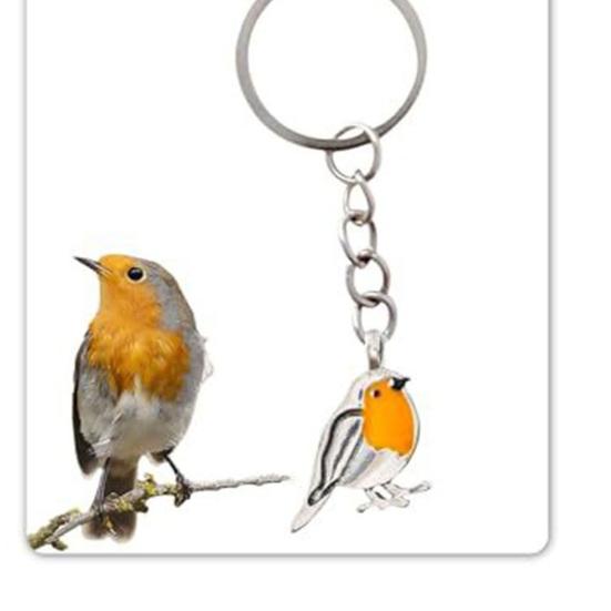Keychain Pendant Heart Bird Charm Stainless Steel Key Chain with Heartwarming Engraving Comfort Token Keyring Backpacks Wallets