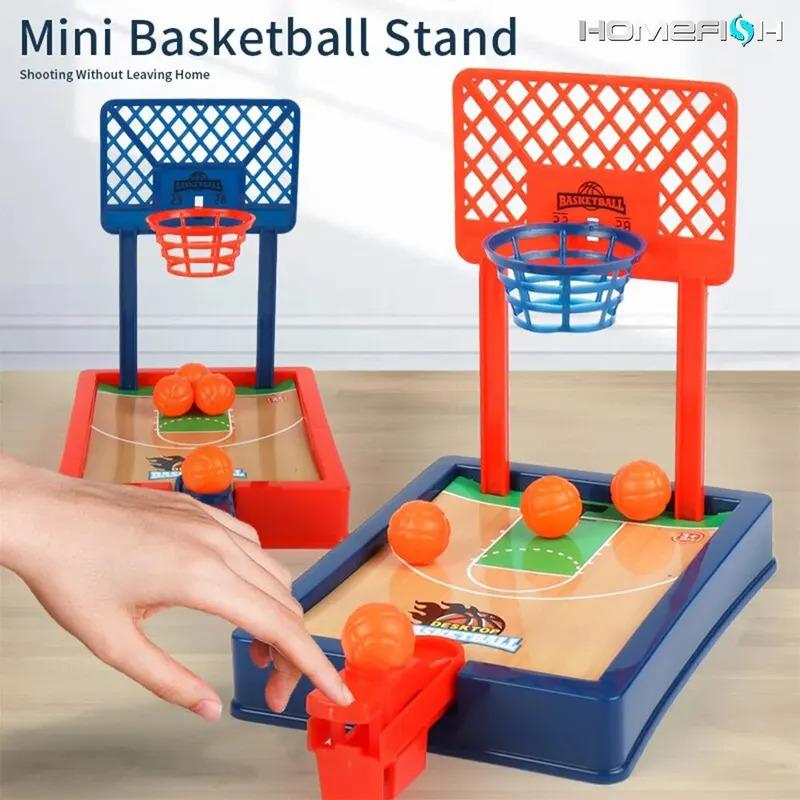 Mini Desktop Basketball Hoop Toys Finger Basketball Shooting Machine Kids Train Hand Eye Coordination Interactive Tabletop Game