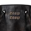 MIU MIU Nappa Embossed Letter Logo Adjustable Shoulder Strap Leather Mini Bucket Bag Women Shoulder Bags Brown 5NF460_AF6P_F0201