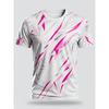 Short-sleeved T-shirt White Pink Gray Geometric Pattern Sports and Leisure Dual Use
