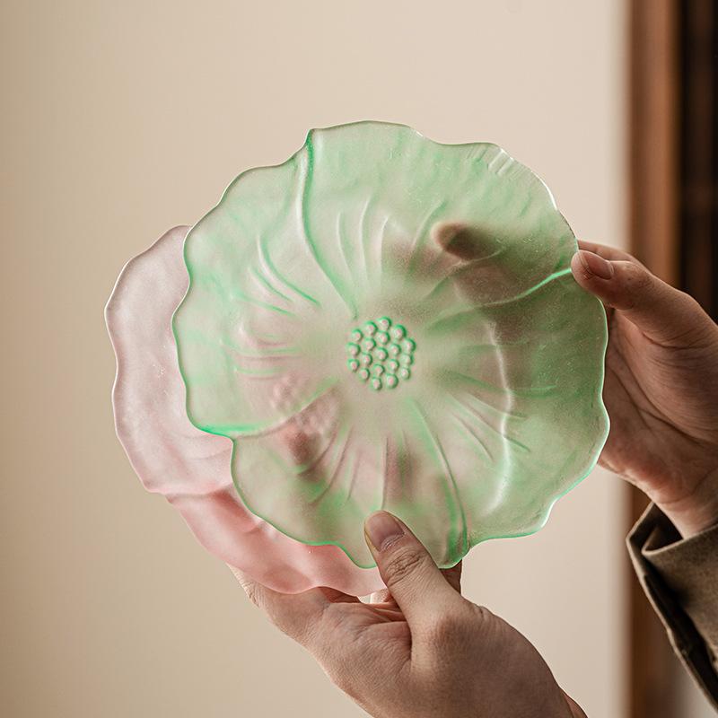 Household Tea Tray Flower Petal Small Tray Dim Sum Fruit Tray Japanese Style Kung Fu Tea Plate Coaster Table Decor Accessories