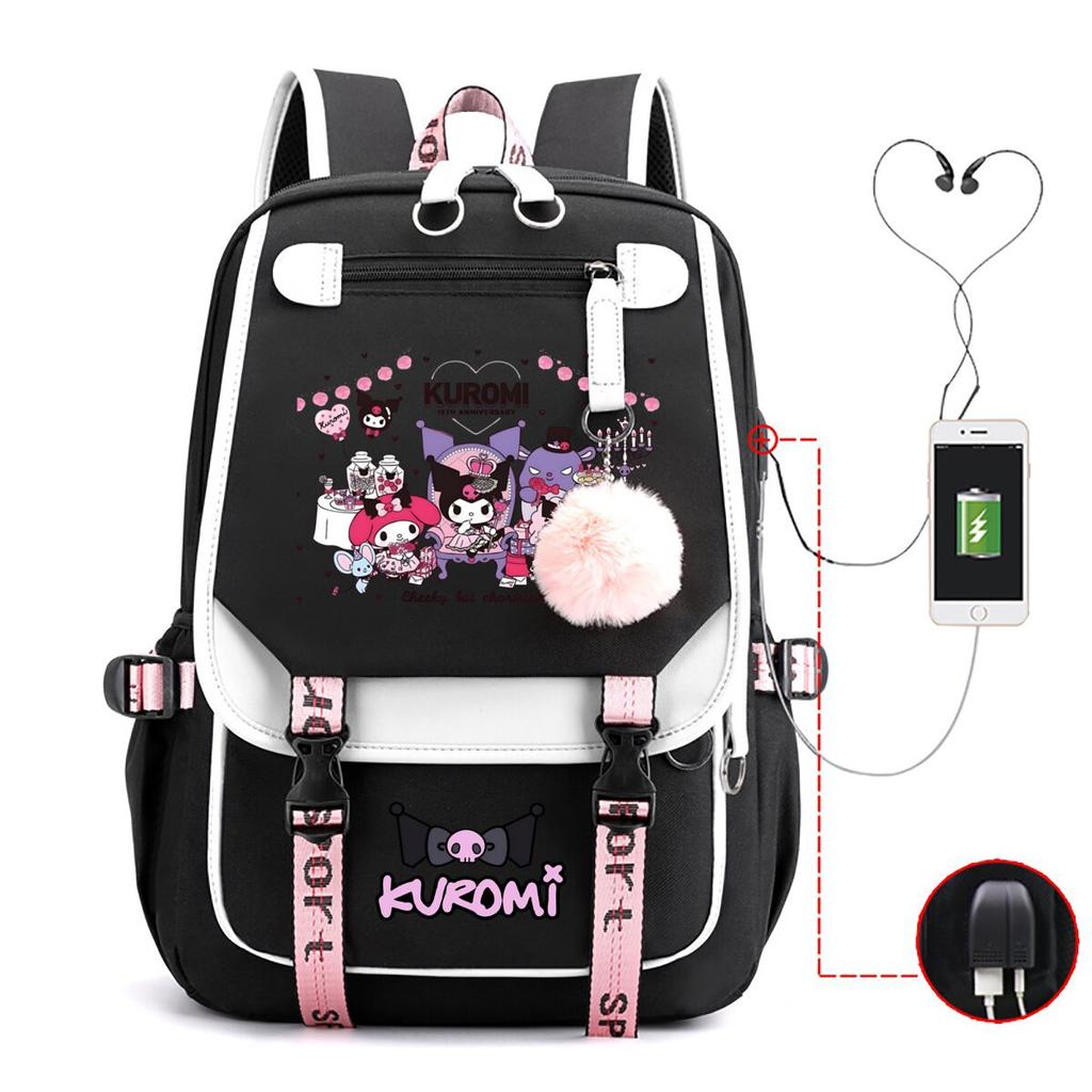 Universal Schoolbag Animation Cartoon Popularity Peripheral Printing Student Casual Backpack Multi-Function With Usb