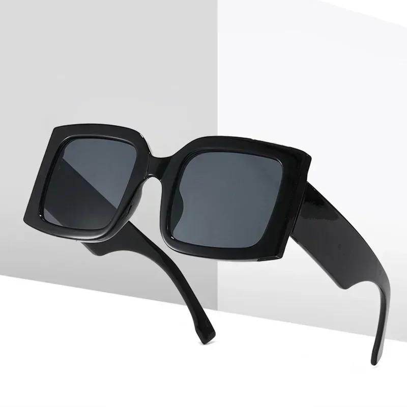 Neue übergroße quadratische Sonnenbrille Vintage Designer Damen Mode Sonnenbrille Grüne Tönung UV400 Schutz Luxusmarke