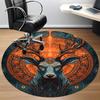 1pc Deer Mandala Office Round Area Rug, Under Office Chairs Bedroom Living Room Home Decor, Room Deco