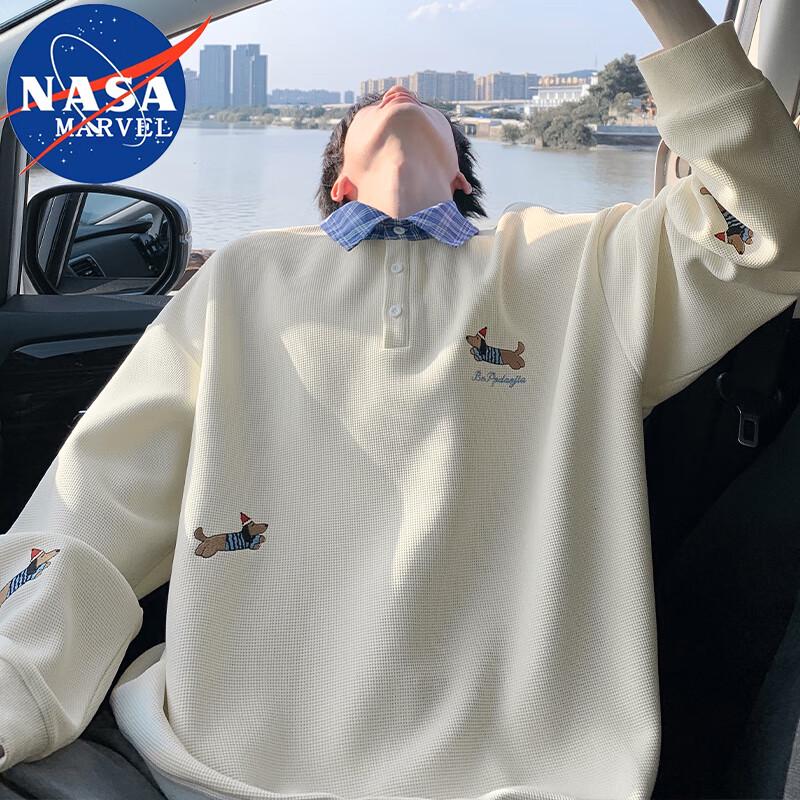 NASA MARVEL Unisex Long Sleeve Polo T-Shirt