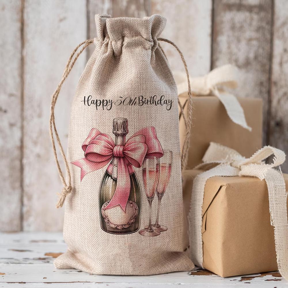 

3Pcs Birthday Wine Bag 18th 21st 30th 40th 50th 60th Birthday Bottle Bag Girls Mom Grandma Friend Gift Home Table Decoration 1pcs 35X15cm