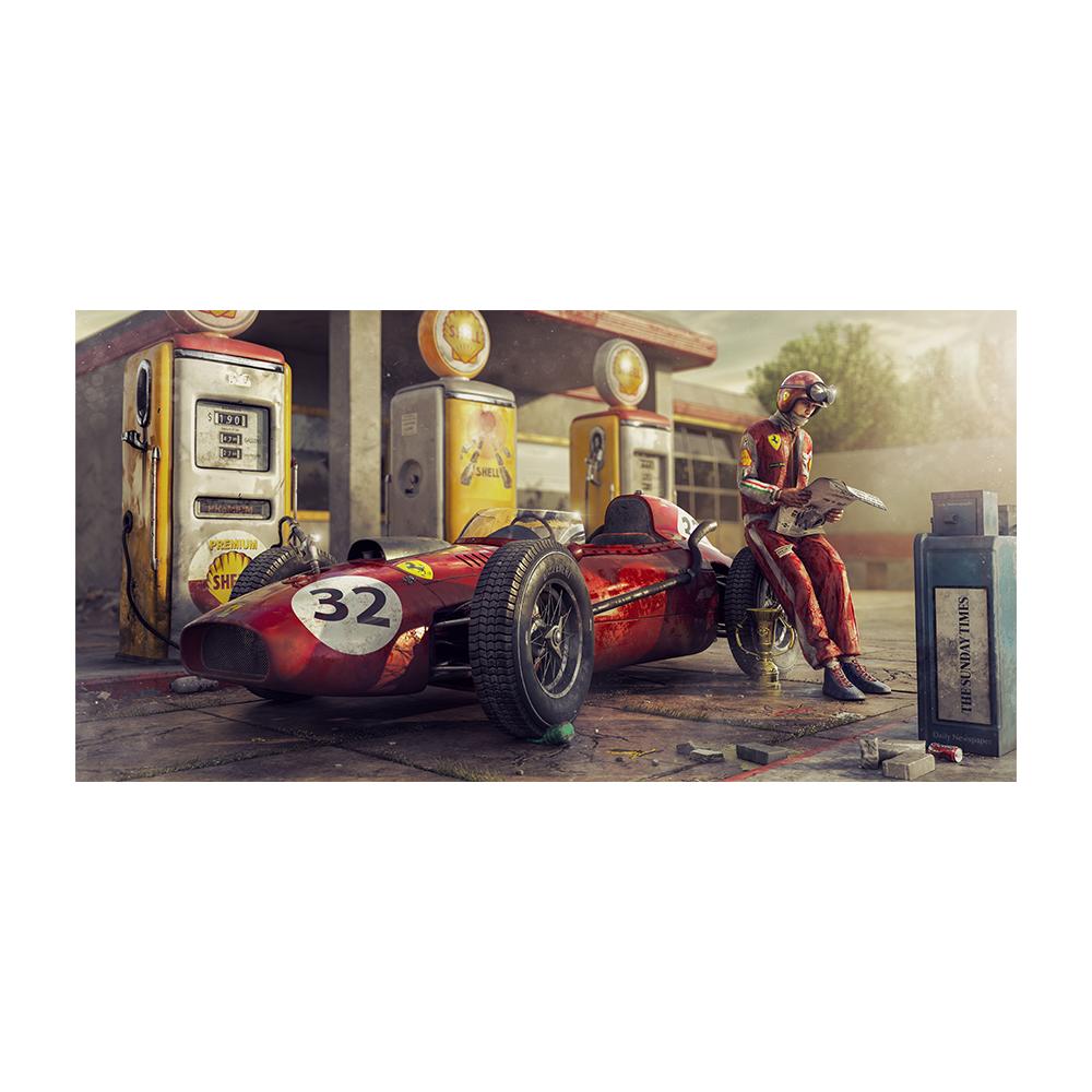 Vintage Car Poster Ferraris Classic Racing F1 Race Car Artwork Wall Art Picture Print Canvas Painting For Home Living Room Decor