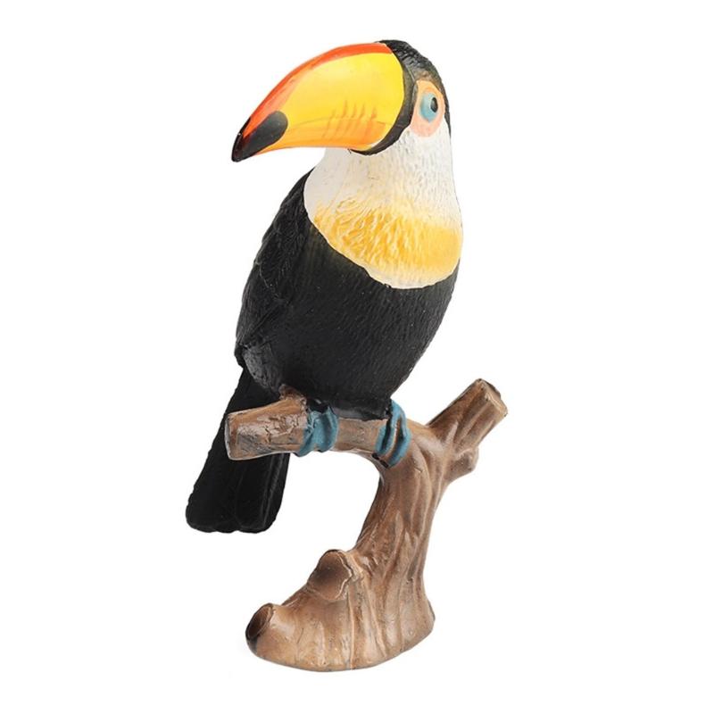 Realistic Toucan Figure Observation Display Static Model Statue Bird Figurine Playhouses Layout Kids Basket Stuffings
