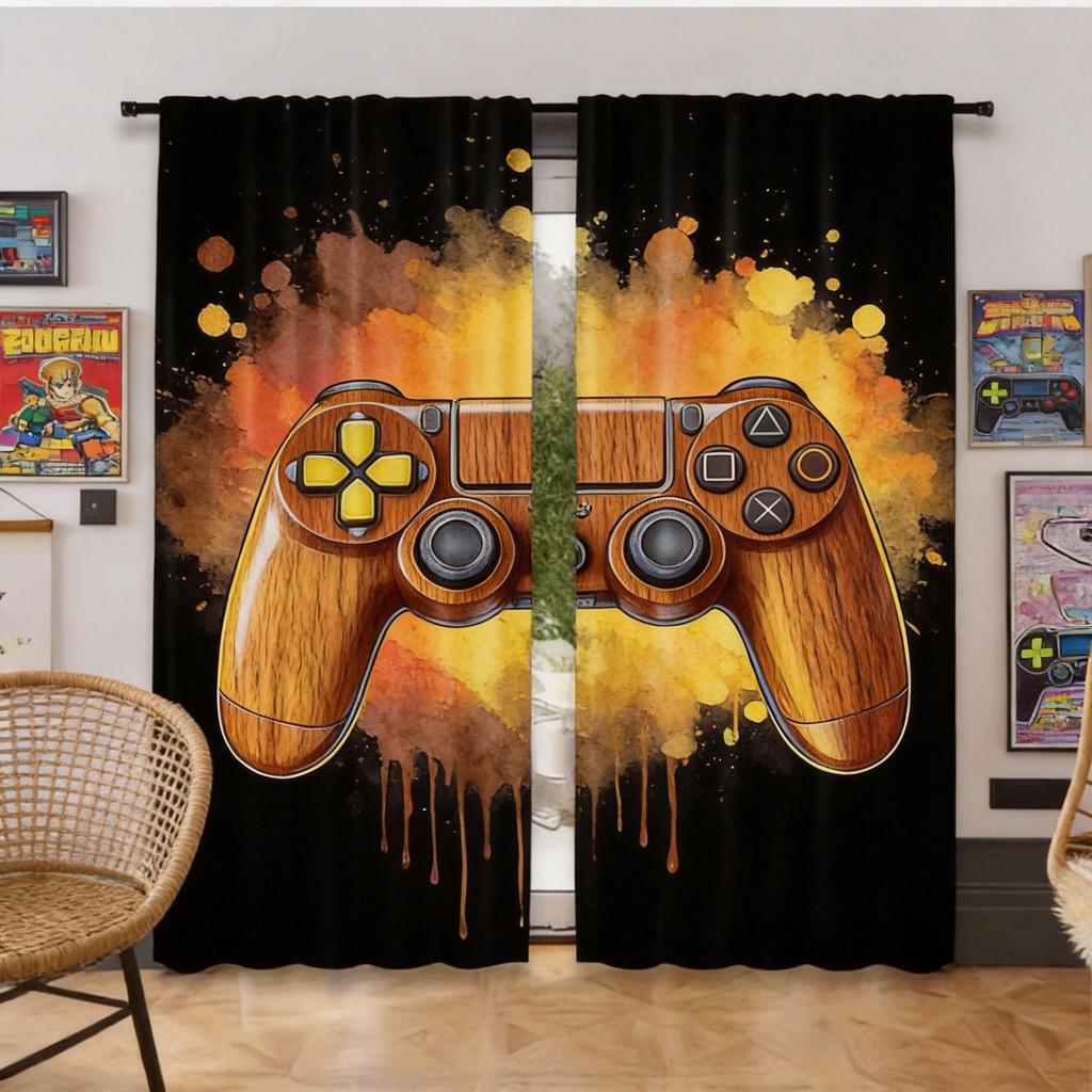 2 Pezzi Tende Oscuranti per Controller da Gioco Gamer Decorazione Camera da Letto Sala Giochi Soggiorno Per Camera da Letto Soggiorno e Ufficio