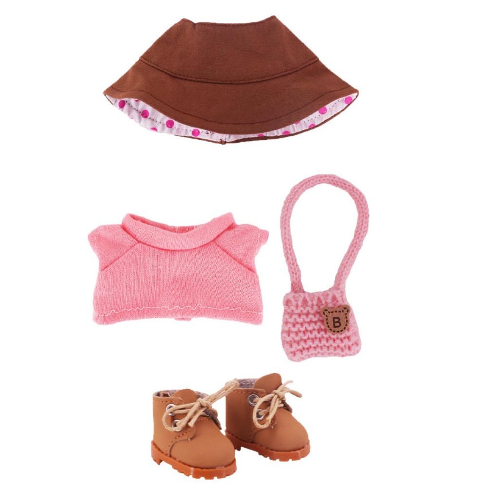 

1 set Fisherman s Hat 17cm Labubu Pendant Clothes Labubu Doll s Clothes Set Cotton Doll Accessories style 8