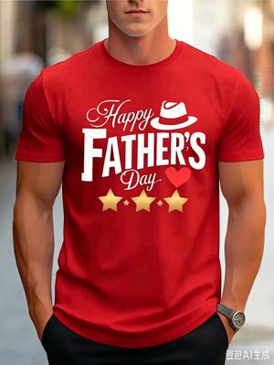 Cotton Happy Fathers Day TShirt Unisex Novelty Graphic Tees Casual Short Sleeve Tops Funny Dad Gift for Fathers Day