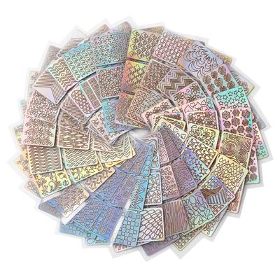 12 Blatt Streifen Nägel Ornamente Wellig Hohl Gedruckt Stempel Nail Art Vorlagen Maniküre Werkzeug