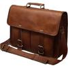 Kožená brašna na notebook pouzdro na notebook kancelářská aktovka dárek pro muže taška přes rameno do počítače 16"
