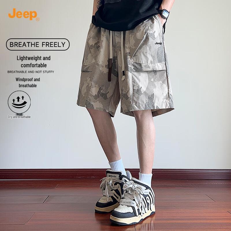 JEEP Men s Summer Casual Multi-pocket Workwear Shorts L