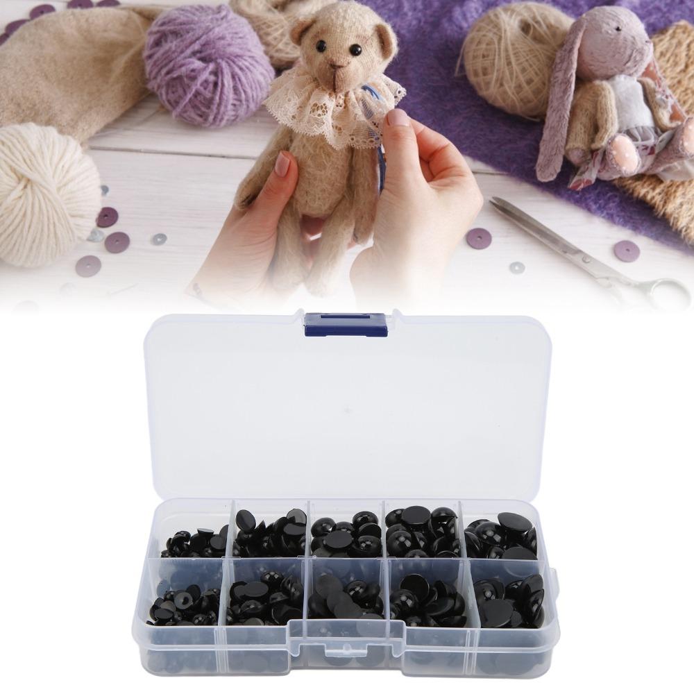 360pcs Plastic Doll Eyes Black Safety Eyes Doll Making Button Eyes  Crochet Bears