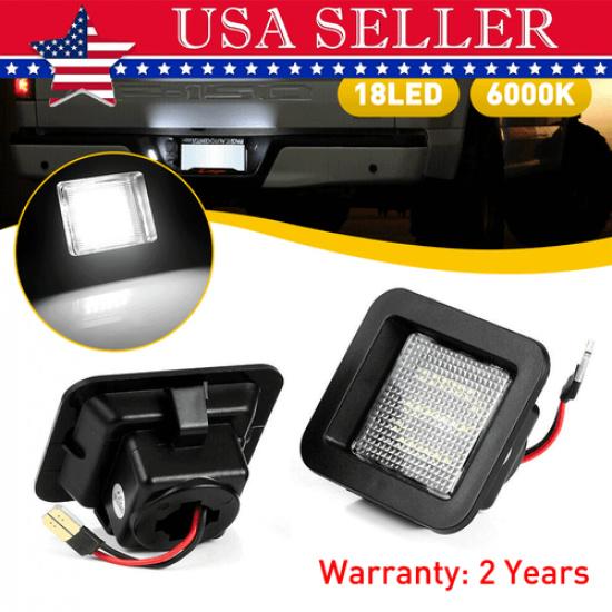 1 Pair LED License Plate Light Tag Lamp For Ford F150 2015 2016 2017 2018