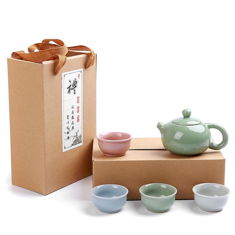 Billiges Teeservice, Reise, eine Kanne vier Tassen, Keramik-Geschenkbox, Geschenke für Firmenveranstaltungen, Geschäfts-Souvenirs