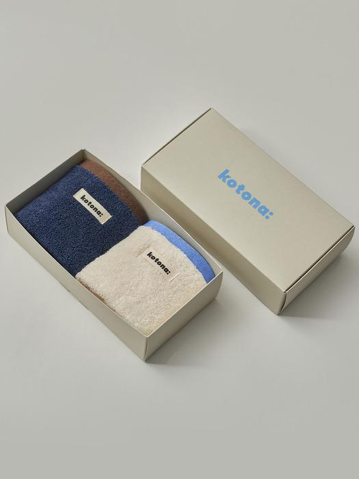 KOTONA Home Body Hand Towel 2P Dark Navy + Ivory Set Dark Navy + Ivory