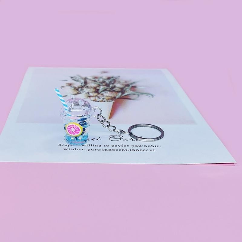 Roztomilý přívěsek na klíče Bubble Tea Kawaii přívěsek na batoh Mini přívěsky šálků Dárky pro páry