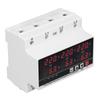 Undervoltage Protector DIN Rail Adjustable Overcurrent Protector AC120V‑300V 63A 3 Phase 3 Wire 4 Wi