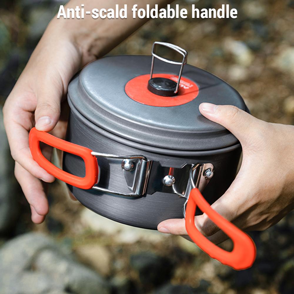 Camping Cookware Kit Outdoor Frying Pan Pot Kettle Set for Outdoor Camping Backpacking