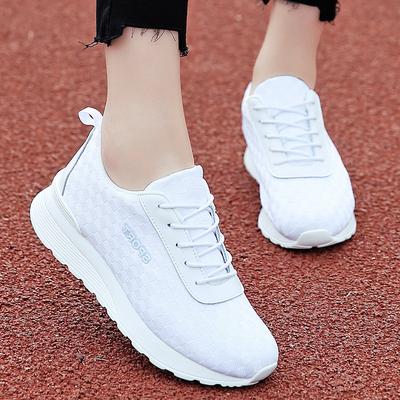 2025 New Sports Shoes Women's Mesh Flat Shoes Versatile Travel Running Shoes Muffin Lace-up Breathable Casual Shoes Women