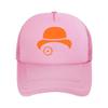 Orange Helmet Minimalist, Construction - Themed Graphic Art Mesh Baseball Cap