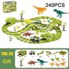Dinosaurier-Thema Kunststoff-Rennbahn-Set Biegsame Rennstrecke mit Elektronischem Auto Lernspielzeug für Kinder