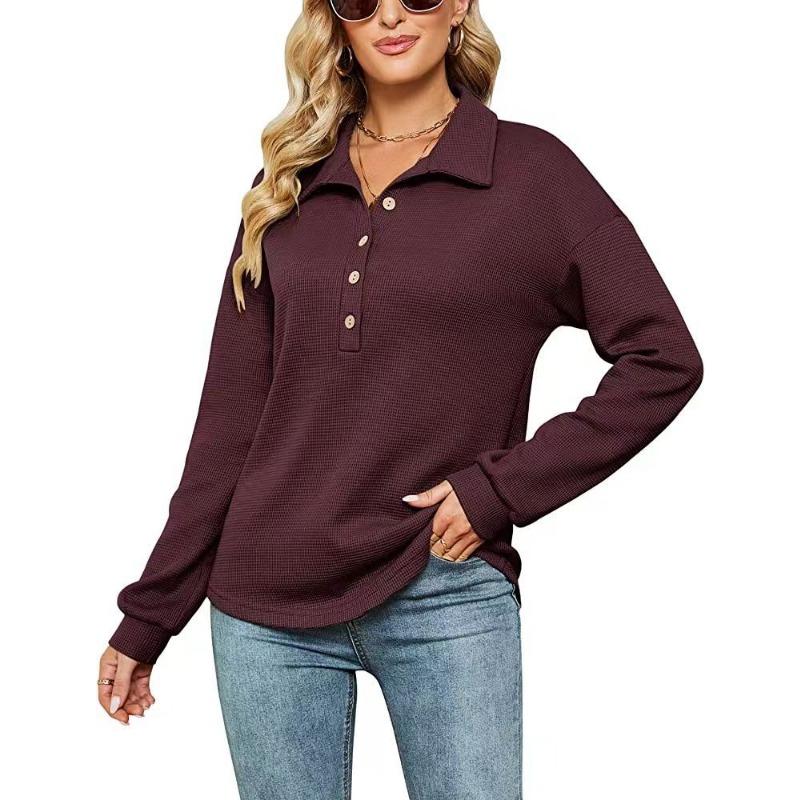 

Футболка с длинным рукавом вафельного плетения, повседневная рубашка, осенне-зимний топ с завязками на талии XXL темно-красного