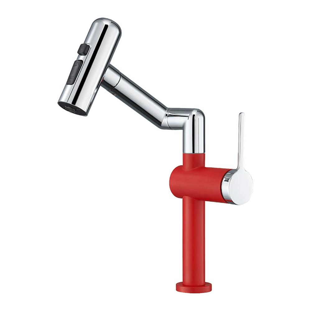 Tuqiu Żółta Miska Deszczowa Bateria Umywalkowa Łazienkowa Wielofunkcyjna Obrotowa Bateria Umywalkowa Kranik do Umywalki Mieszacz Ciepłej i Zimnej Wody Kran