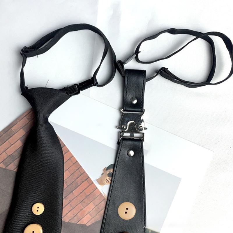 Kurze Knopf-Krawatte Preppy-Stil Uniform-Design Einfaches Anstecken Für Männer Business Casual Tragen Polyester