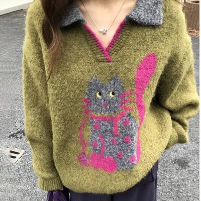 Sweater for Women Winter Cotton Thickened Pullover Warm Knitted Stretchy Long Sleeve Oversize Jumper Sweater Tops
