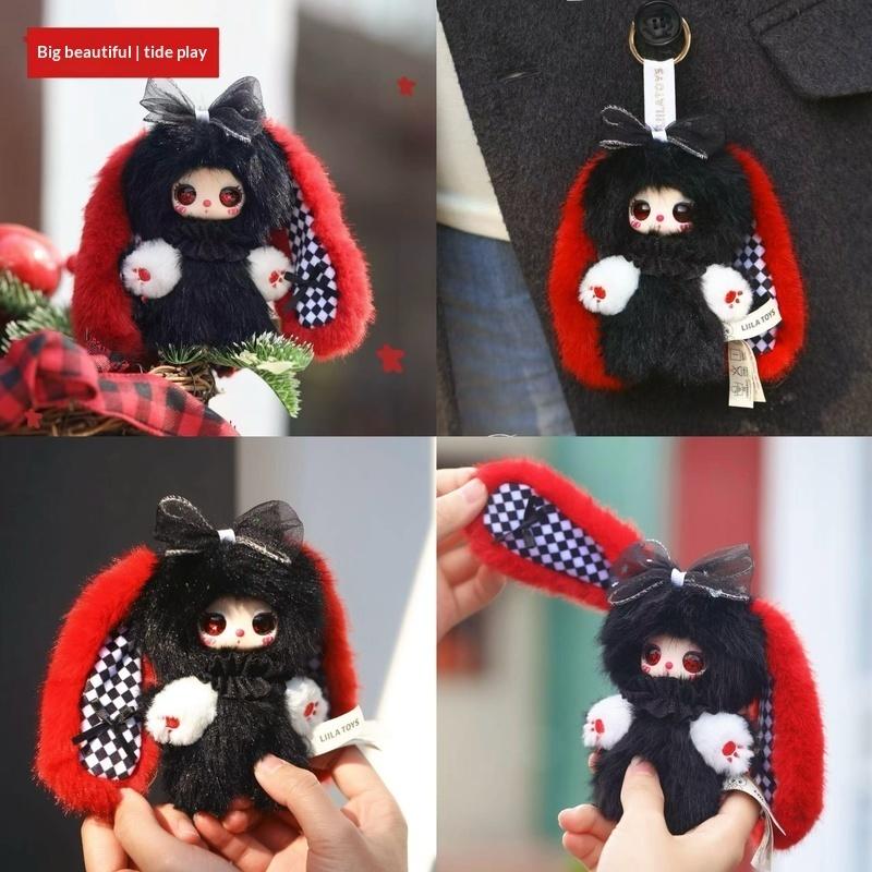 Liila Toys Rainbow Candy Bunny Series Plush Doll Keychain Blind Box Bag Pendant Cute Collectible Surprise Gift For Kids Girls