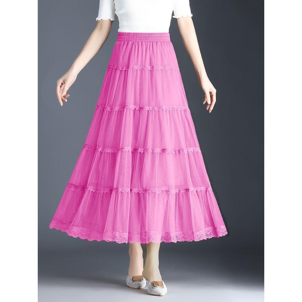Graceful and Enchanting Flowy Maxi Skirt with Tiered Ruffles and Floral Prints