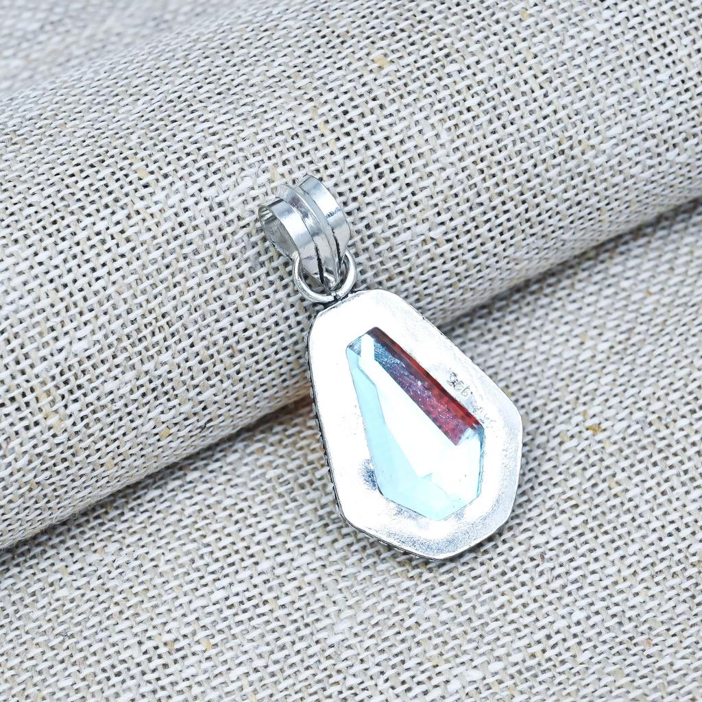 Mystic Topaz natural Gemstone Pendent Jewelry 925 Solid Sterling Gift Silver For Her