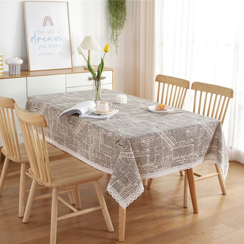 Polyester Cotton Map English Newspaper Lace Tablecloth Coffee Table Tablecloth Table Cloth Cover Towel