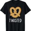 Funny Twisted Pretzel Illustration Graphic T-Shirt,100% Cotton