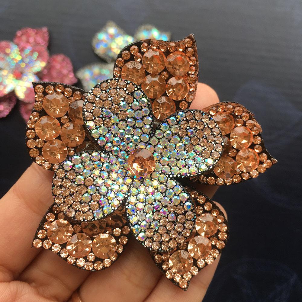 1Pcs Crystal Flower Core Patch Hair Clip Applique Ornament Decorative Material Repair Decoration