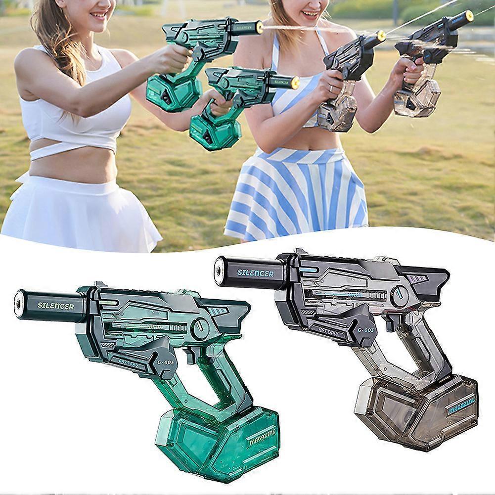 Electric Water Toy with Lights Realistic Muzzle Flames High Power Water Blaster for Summer Pool Beach Fun