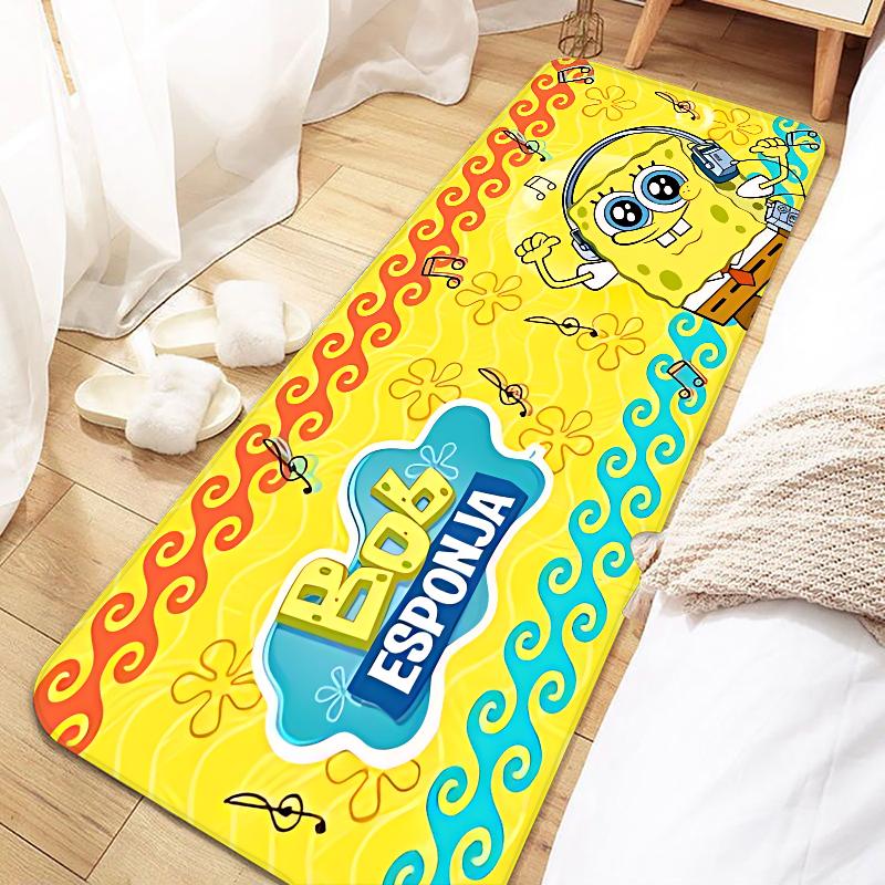 Cute SpongeBobs Cartoon Door Mat Entrance Non-slip Washable Kitchen Carpet Living Room Hallway Rugs Bathroom Bath Door Mats