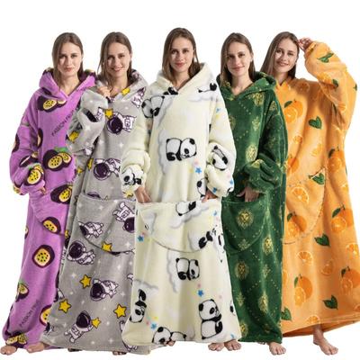 Felpa con cappuccio indossabile TV 2023, felpa con cappuccio invernale in pile di peluche caldo extra lungo, felpa con cappuccio da uomo e da donna, maglione termico oversize pigro, felpa morbida, regali