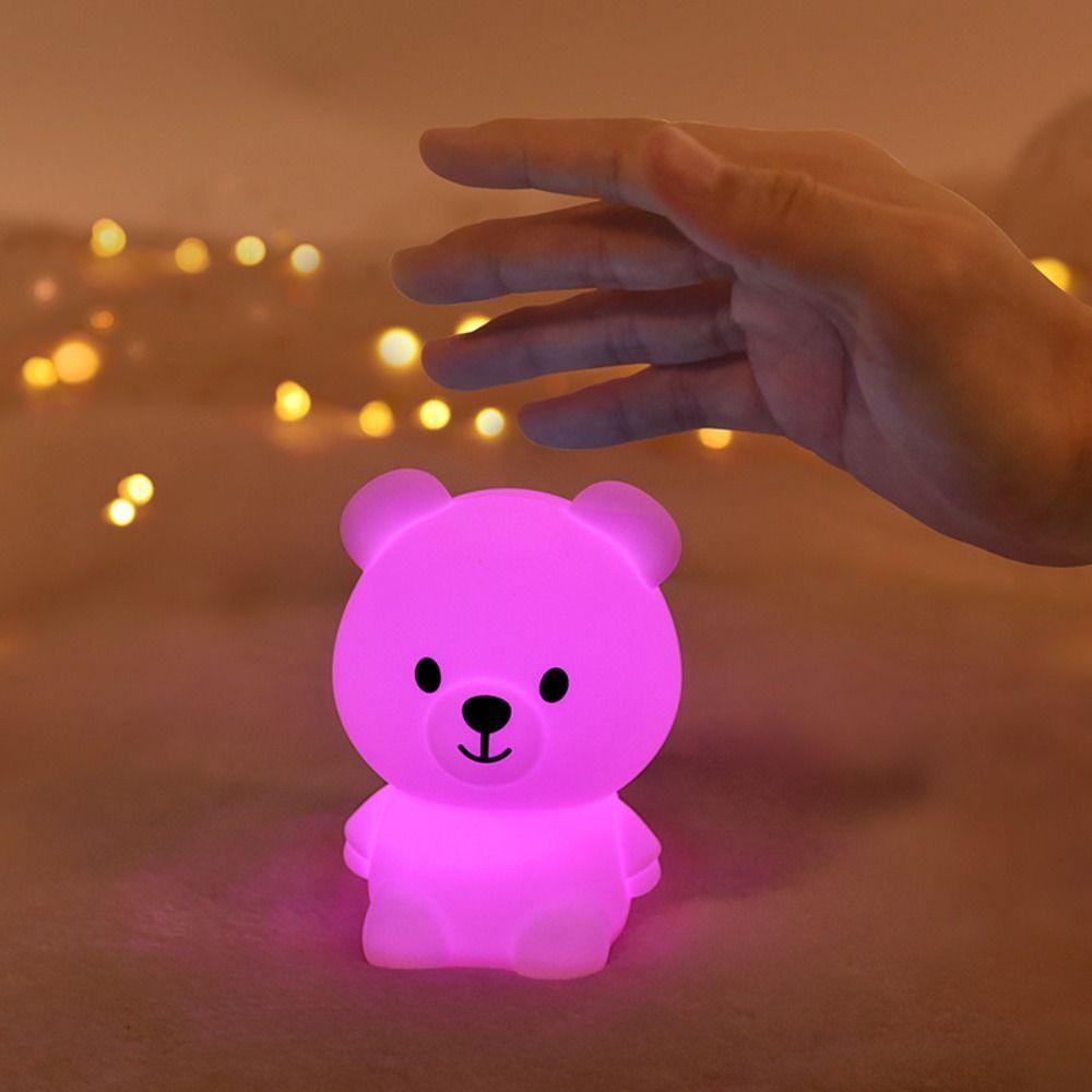 Desktop Ornaments Silicone LED Night Light Cute Mini Desk Lamp Creative Soft Sleeping Light Gift