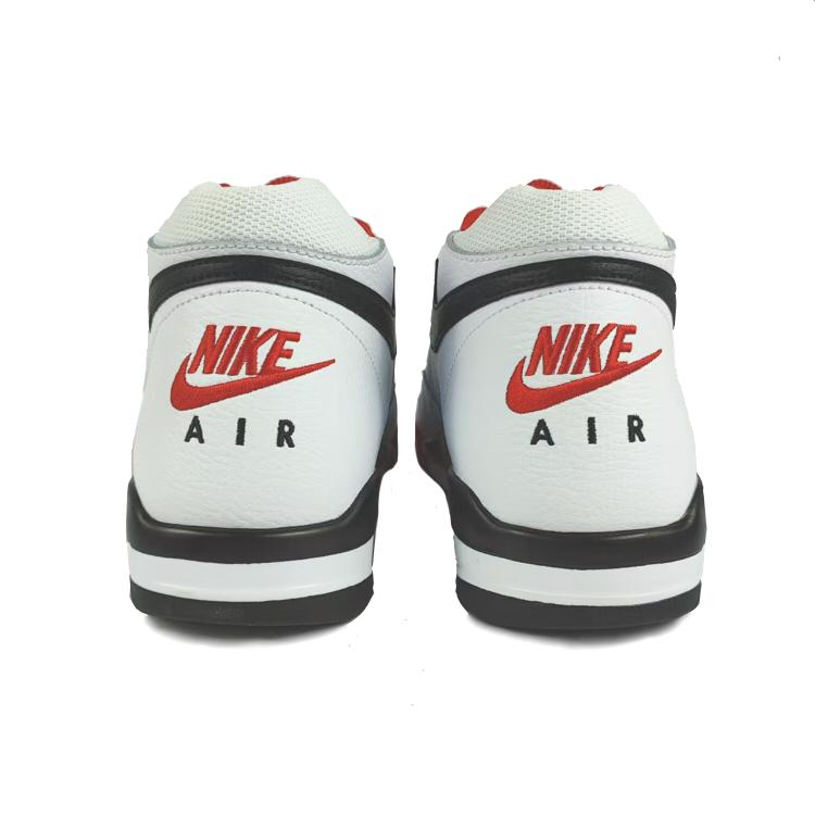 Nike Flight Legacy Slip Resistant Abrasion Resistant Mid top Vintage Basketball Shoes Unisex Red White BQ4212-100(Team352-)