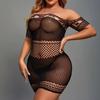 Large Size Erotic Underwear Sexy Onesie Perspective Dress Mesh Coat Hollow Fat Plus Fat Plus Size