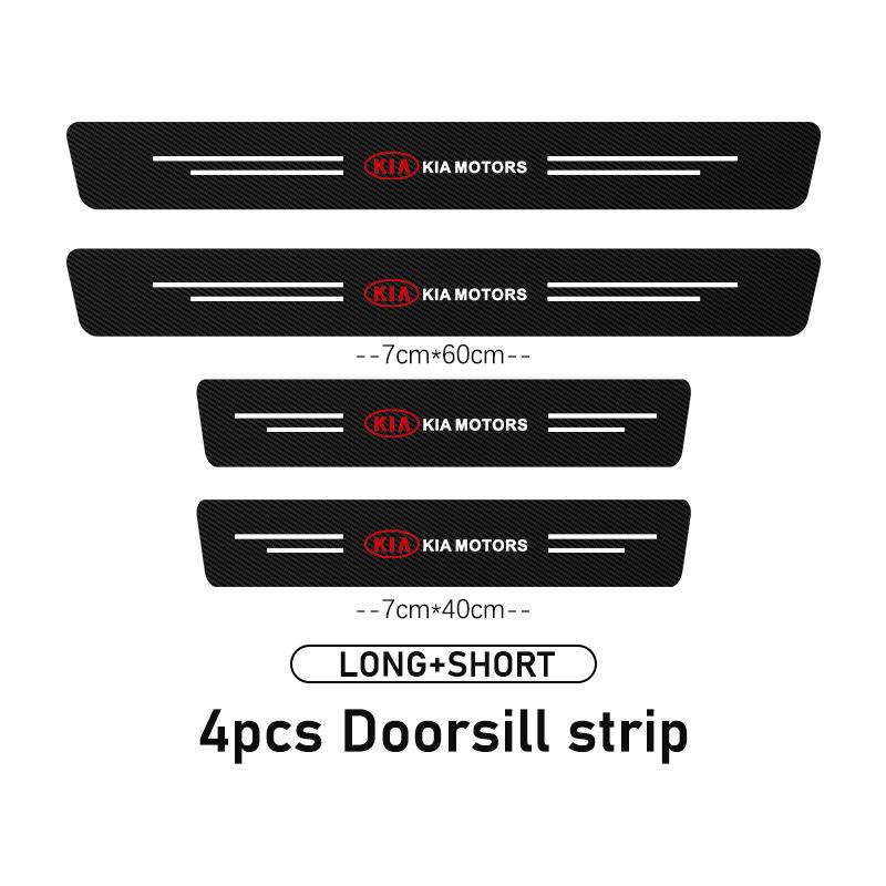 ACD5 For KIA Car Door Sill Protector Carbon Fiber Threshold Stickers Cerato Soul Venga Forte Spectra Sedona Niro Cadenza