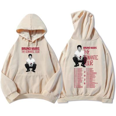 Die Romantische Tour 2026 Hoodies Bruno Mars Sänger Grafik-Sweatshirts Unisex Streetwear Langarm Lässige Kapuzenpullover Herren Partner-Partnerlook
