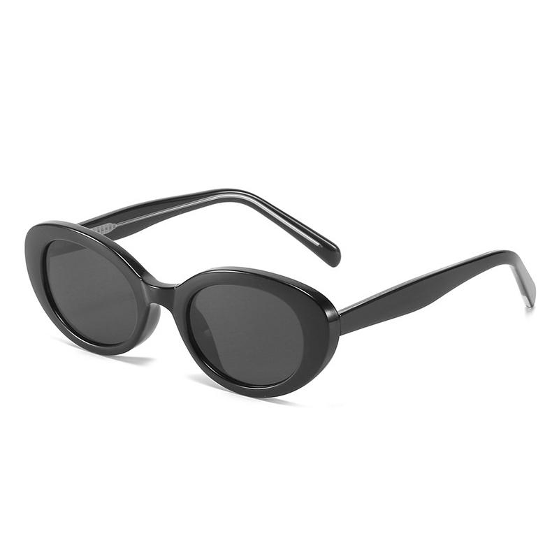 

SO&EI Fashion Small Oval Sunglasses Women Vintage Clear Candy Color Eyewear Men Cat Eye Shades UV400 Blue Pink Sun Glasses черный серый