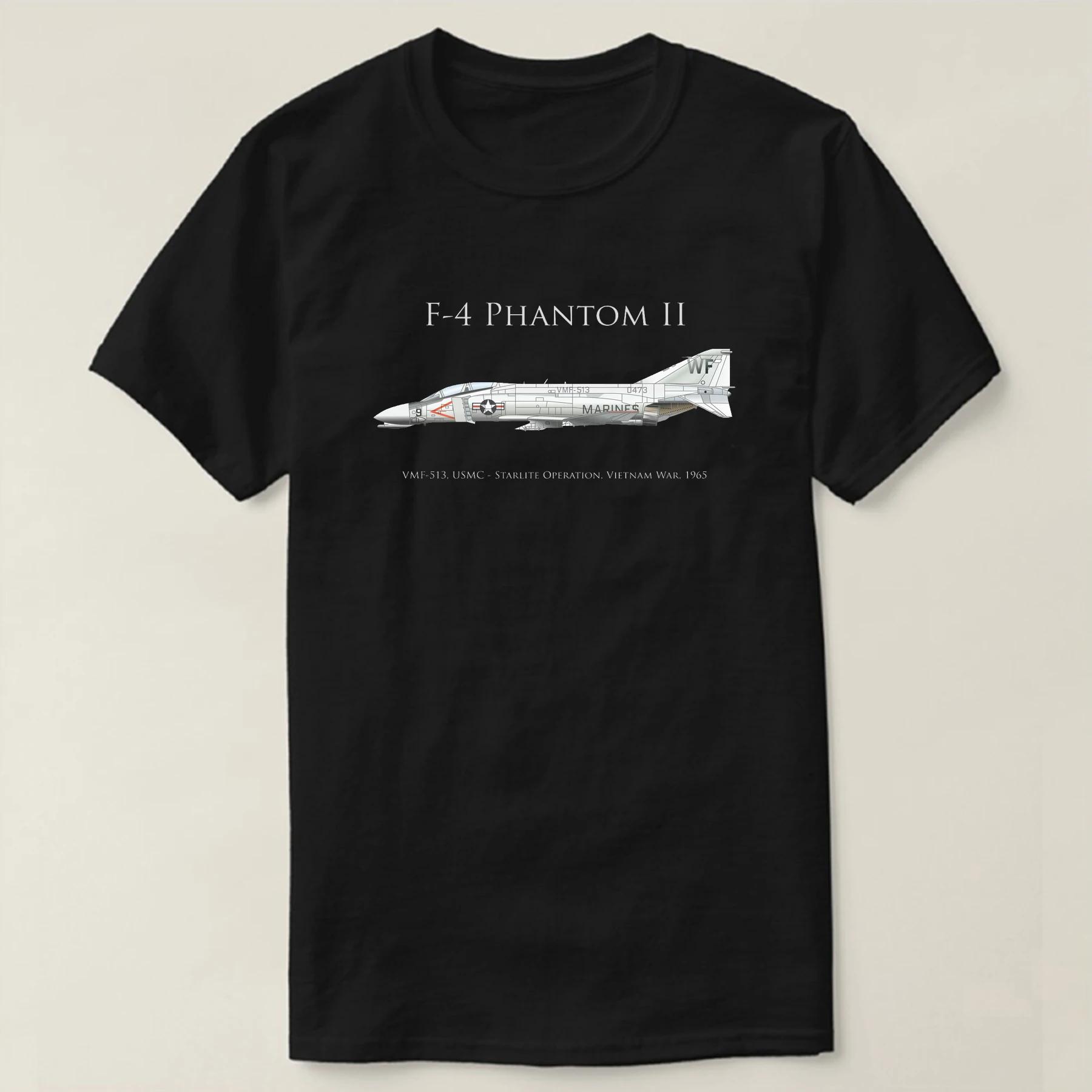 

US Marine Corps F-4 Phantom II Interceptor and Fighter-bomber T-Shirt Short Sleeve Casual 100% Cotton O-Neck Mens T-shirt - M... 5XL різнокольоровий