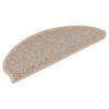 Self Adhesive Stair Treads Sisal Look 15 Pcs 65 X 21 X 4 Cm Light Beige